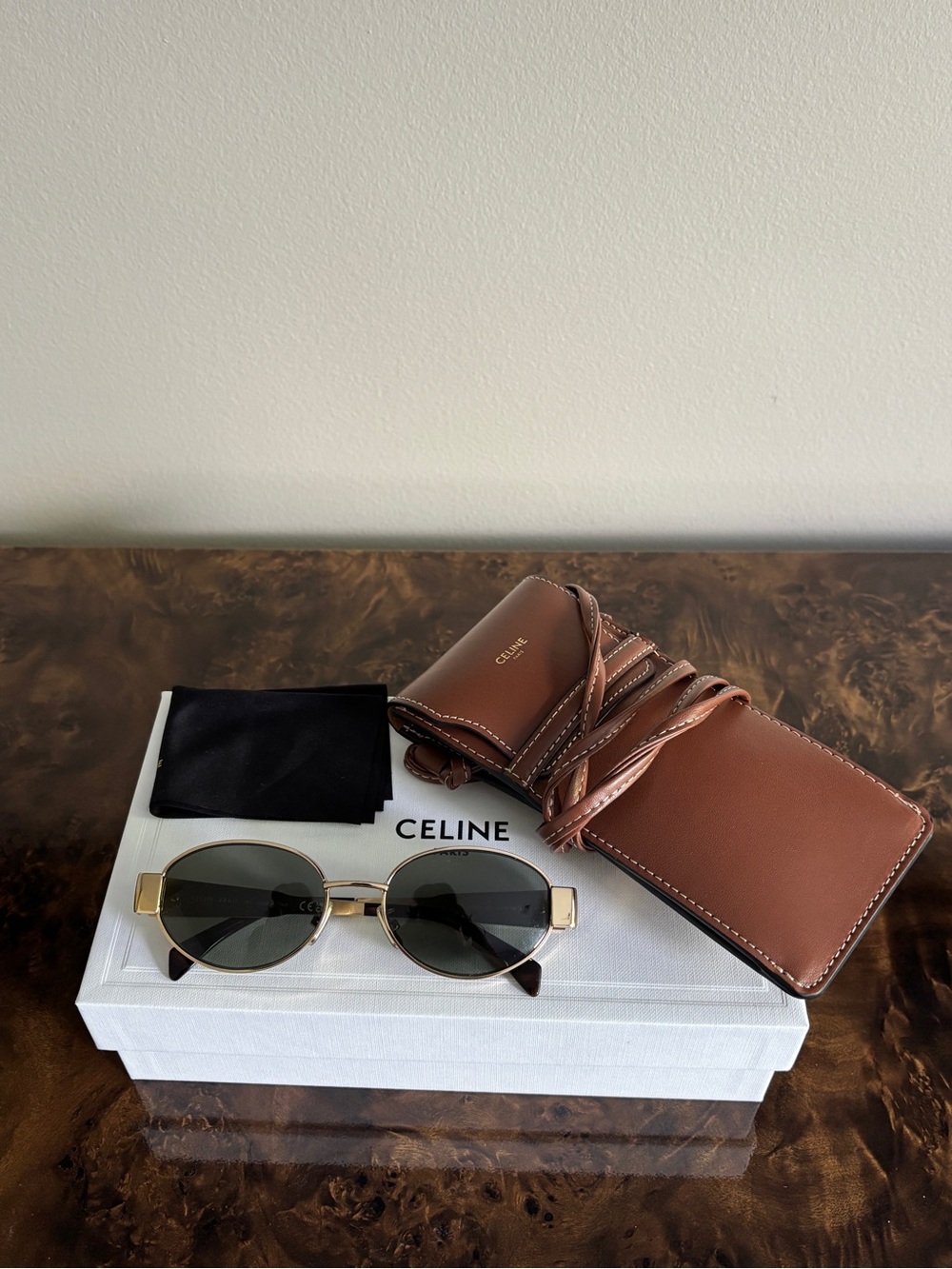 Celine Gold Metal Triomphe Sunglasses - CL40235U